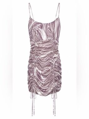 PURPLE AND WHITE MARBLE MINI DRESS
